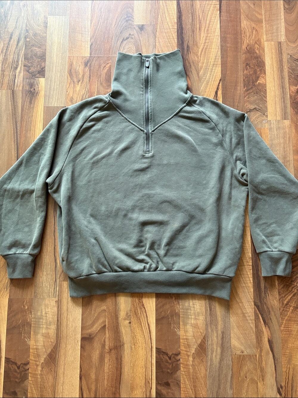 Athleta Woman’s Olive Half-Zip Funnel Neck Sweater Size S